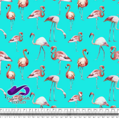 Tropical - Flamingos - Blue tiffany
