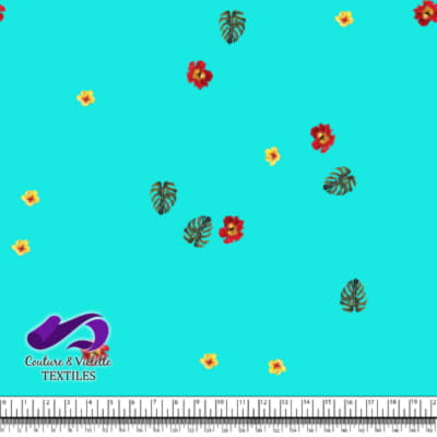 Tropical - hibiscus minimalist - Blue tiffany