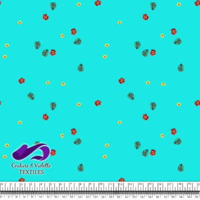 Tropical - hibiscus minimalist - Blue tiffany