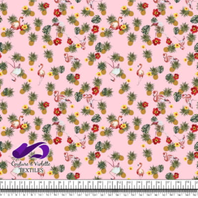 Tropical - Flora & Flamingos - Pink