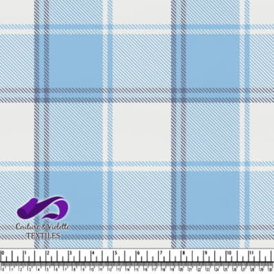 Classique plaid  - Blue and white plaid fabric pattern