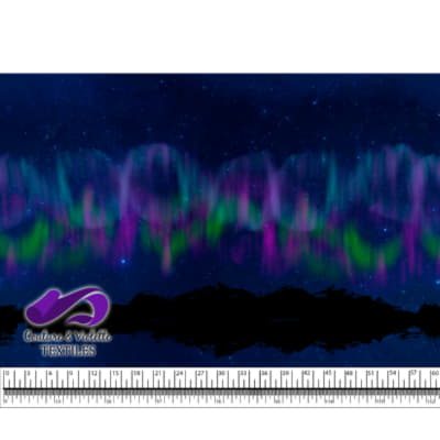 Night sky - Mountain with auroras borealis multicolors