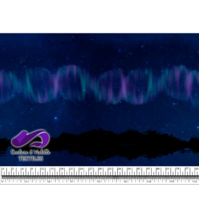 Night sky - Mountain with purples auroras borealis