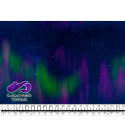 Night sky - Stars wiht green aurora borealis