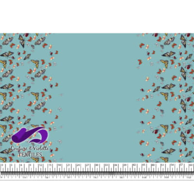 Butterfly - Border - Dusty aqua