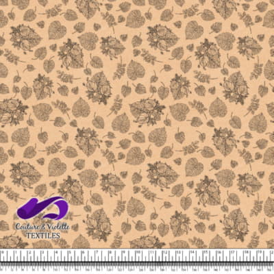 Monstera - Outline black - Apricot