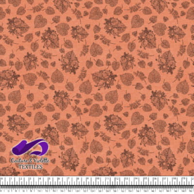 Monstera - Outline black - Coral