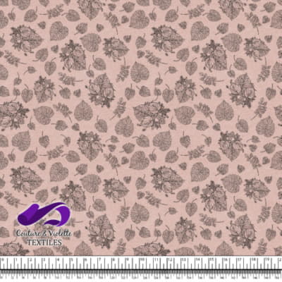 Monstera - Outline black - Plastered pink