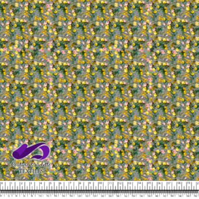 Microflowers - Yellow roses on gray background