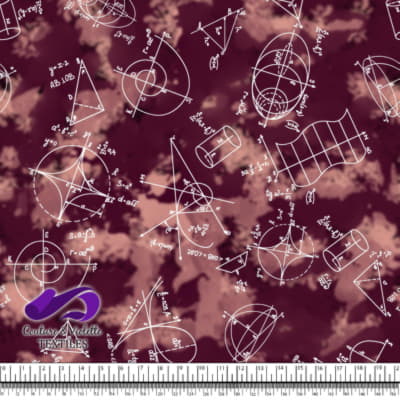 Techno - Mathematics - White on red background