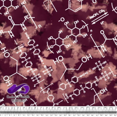 Techno - Molecules - White on red background