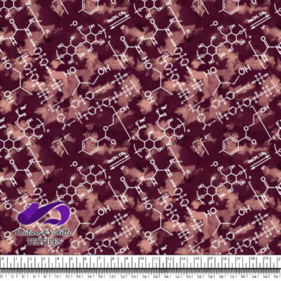 Techno - Molecules - White on red background