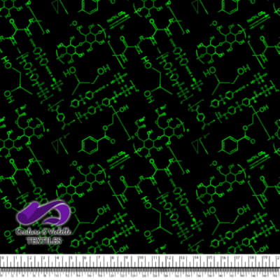 Techno - Molecules - Green on black background