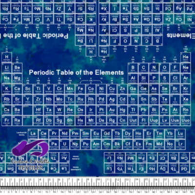 Techno - Periodic Table - White on blue background