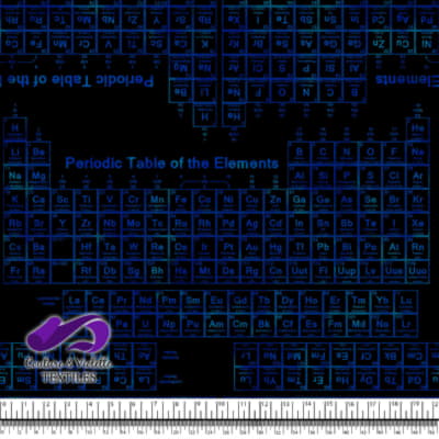 Techno - Periodic Table - Blue on black background