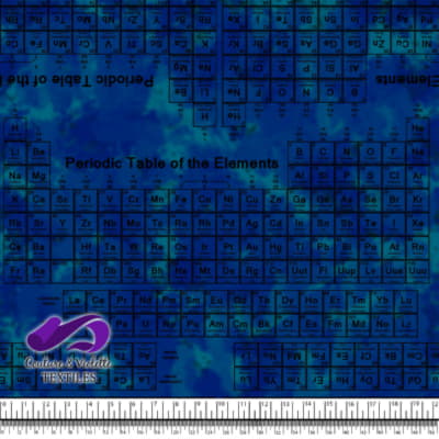 Techno - Periodic Table - Black on blue background