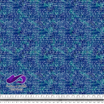 Techno - Algebra - White on blue background