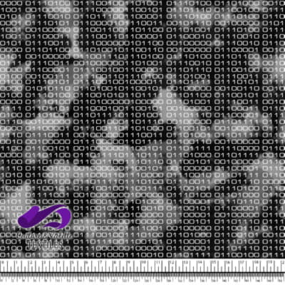 Techno - Binary - White on black background