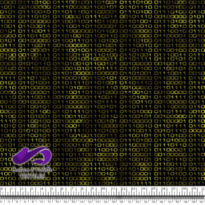 Techno - Binary - Yellow on black background
