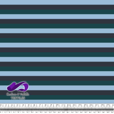 Rayures - Deep teal after midnight blue sky blue